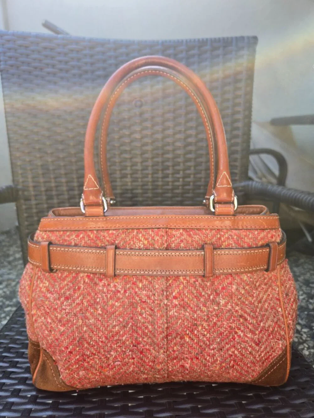 Coach Hamptons Herringbone Satchel F111215